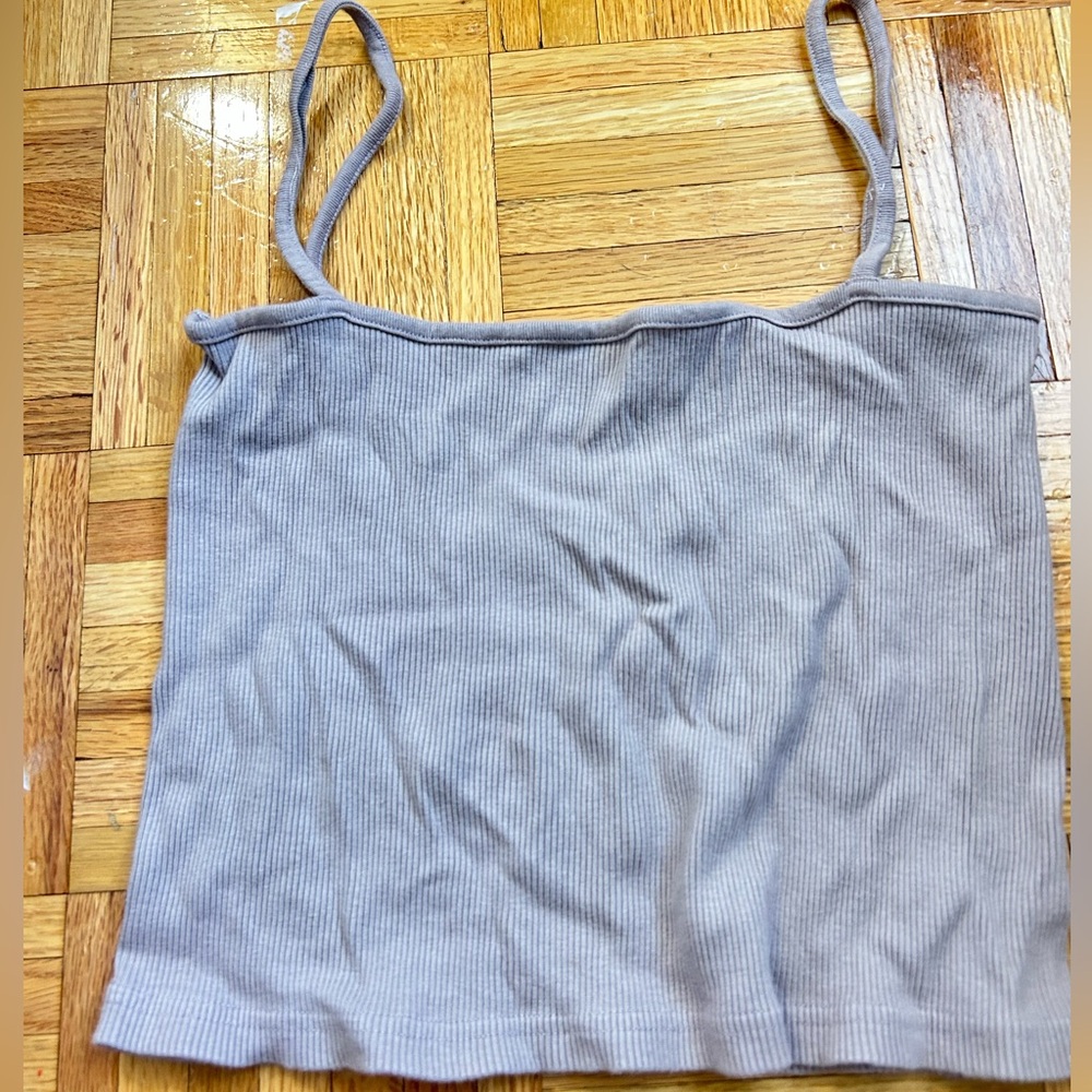 Brandy Melville Taupe Ribbed Tank